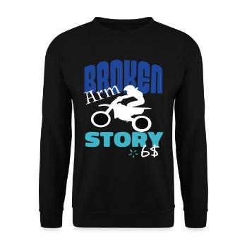 Broken Arm Story Lustiger Motocross Extreme Sport - Unisex Pullover - Schwarz - Vorne - Alina (178cm) & Michal (187cm)