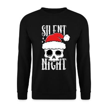 Totenkopf Weihnachts Design Silent Night - Unisex Pullover - Schwarz - Vorne - Alina (178cm) & Michal (187cm)
