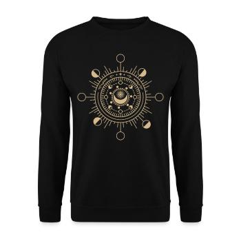 Boho Mushrooms & Minimalism Goblincore Aesthetic - Unisex Sweatshirt - black - Front - Alina (178cm) & Michal (187cm)