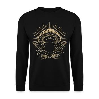 Boho Mushrooms & Minimalism Goblincore Aesthetic - Unisex Sweatshirt - black - Front - Alina (178cm) & Michal (187cm)