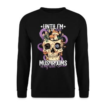 Cottagecore Esthétique Rétro Champignons et Mycologie - Sweat-shirt Unisexe - noir - Devant - Alina (178cm) & Michal (187cm)