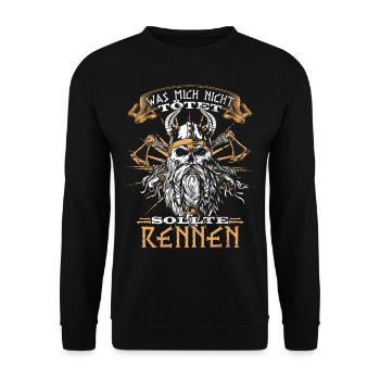 Böser bärtiger Mann! Nordische Mythologie Wikinger - Unisex Pullover - Schwarz - Vorne - Alina (178cm) & Michal (187cm)