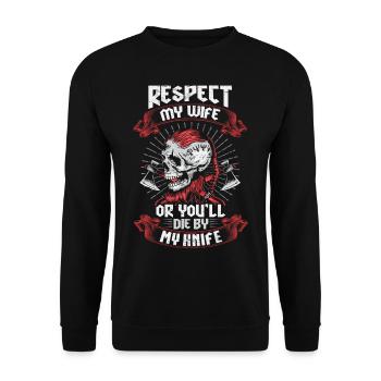 Bad bearded man! Norse mythology Vikings - Unisex Sweatshirt - black - Front - Alina (178cm) & Michal (187cm)