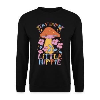 Cottagecore Esthétique Rétro Champignons et Mycologie - Sweat-shirt Unisexe - noir - Devant - Alina (178cm) & Michal (187cm)