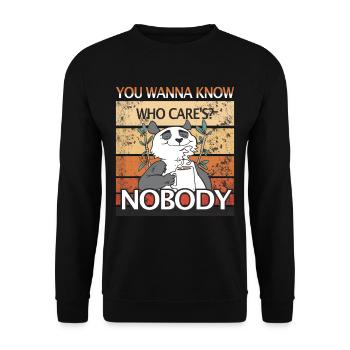 Personne ne se soucie de la citation drôle de café Panda - Sweat-shirt Unisexe - noir - Devant - Alina (178cm) & Michal (187cm)