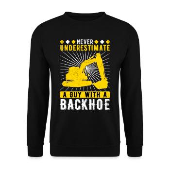 Excavator driver A Guy With A Backhoe - Unisex Sweatshirt - black - Front - Alina (178cm) & Michal (187cm)