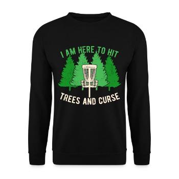 Disc Golf Discgolf ici pour frapper les arbres et maudire - Sweat-shirt Unisexe - noir - Devant - Alina (178cm) & Michal (187cm)