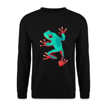 Frog Red-eyed tree frog Agalychnis Callidryas - Unisex Sweatshirt - black - Front - Alina (178cm) & Michal (187cm)