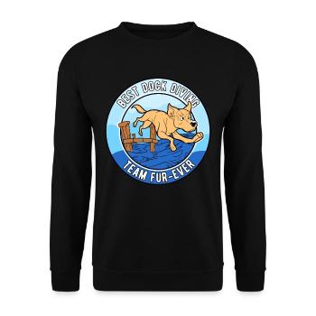Best Dock Diving Team Fur-Ever - Unisex Pullover - Schwarz - Vorne - Alina (178cm) & Michal (187cm)