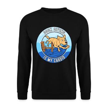 Dock Diving Is My Cardio - Unisex Pullover - Schwarz - Vorne - Alina (178cm) & Michal (187cm)