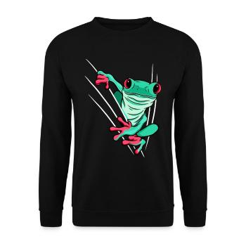 Frog Red-eyed tree frog Agalychnis Callidryas - Unisex Sweatshirt - black - Front - Alina (178cm) & Michal (187cm)