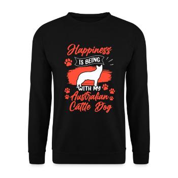 Le bouvier australien fait un chien de troupeau heureux - Sweat-shirt Unisexe - noir - Devant - Alina (178cm) & Michal (187cm)