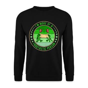 Red-eyed Tree Frog I'M More Of A Frogtastic Person - Unisex Sweatshirt - black - Front - Alina (178cm) & Michal (187cm)