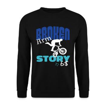 Broken Arm Story Drôle Freestyle Bmx Cyclistes - Sweat-shirt Unisexe - noir - Devant - Alina (178cm) & Michal (187cm)