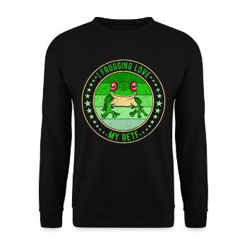 Red-Eyed Tree Frog I Frogging Love My RETF - Unisex Sweatshirt - black - Front - Alina (178cm) & Michal (187cm)