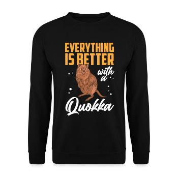 Quokka tout mieux avec le marsupial Quokka - Sweat-shirt Unisexe - noir - Devant - Alina (178cm) & Michal (187cm)
