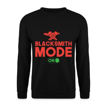 Blacksmith Mode On Metalsmith Gift Idea - Unisex Pullover - Schwarz - Vorne - Alina (178cm) & Michal (187cm)