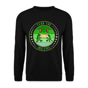 Red-eyed Tree Frog Fear The Red Eyes - Unisex Sweatshirt - black - Front - Alina (178cm) & Michal (187cm)