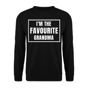 Lieblingsoma. Oma Geschenk - Unisex Pullover - Schwarz - Vorne - Alina (178cm) & Michal (187cm)
