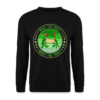 Red-eyed Tree Frog What The Frog - Unisex Sweatshirt - black - Front - Alina (178cm) & Michal (187cm)