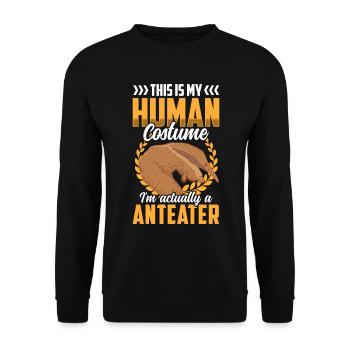 Costume de fourmilier Ours mangeur de fourmis - Sweat-shirt Unisexe - noir - Devant - Alina (178cm) & Michal (187cm)