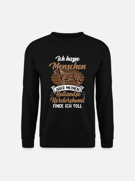 Meinen Hollandse Herdershond finde ich toll - Unisex Pullover - Schwarz