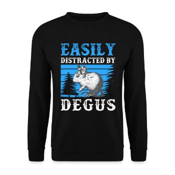Degu leicht abgelenkt chilenisches Nagetier - Unisex Pullover - Schwarz - Vorne - Alina (178cm) & Michal (187cm)