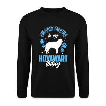 Ich rede heute nur mit meinem Hovawart - Unisex Pullover - Schwarz - Vorne - Alina (178cm) & Michal (187cm)