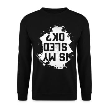 Snowmobiling Design Joke Pun - Is My Sled Okay? - Unisex Sweatshirt - black - Front - Alina (178cm) & Michal (187cm)
