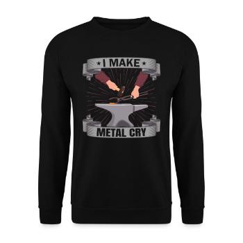 Forgeron Je fais pleurer le métal Idée cadeau de forgeage - Sweat-shirt Unisexe - noir - Devant - Alina (178cm) & Michal (187cm)