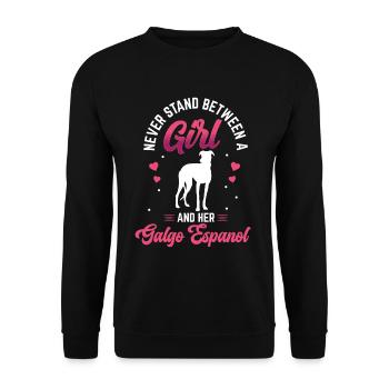 Une fille et son Galgo Espanol - Sweat-shirt Unisexe - noir - Devant - Alina (178cm) & Michal (187cm)