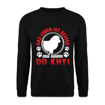 Leben mit Do Khyi Tibetmastiff Tibetdogge - Unisex Pullover - Schwarz - Vorne - Alina (178cm) & Michal (187cm)