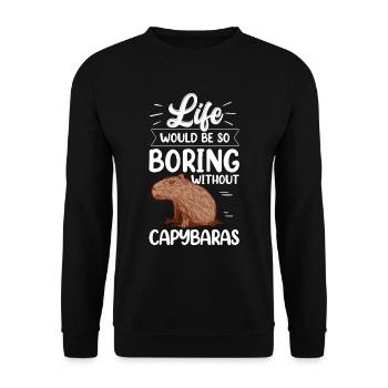 Capybara serait ennuyeux sans capybara - Sweat-shirt Unisexe - noir - Devant - Alina (178cm) & Michal (187cm)