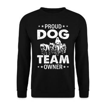 Slogan du dicton de traîneau à chiens - Fier propriétaire d’une équipe de chiens - Sweat-shirt Unisexe - noir - Devant - Alina (178cm) & Michal (187cm)