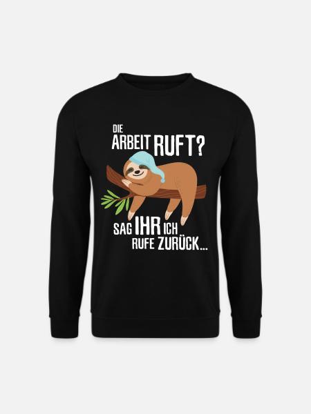 Faultier Humor Pyjama Lustiges Schlaf - Unisex Pullover - Schwarz