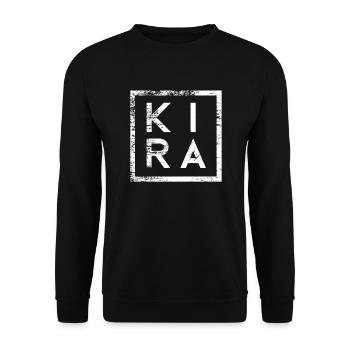 Kira Minimalismus - Unisex Pullover - Schwarz - Vorne - Alina (178cm) & Michal (187cm)