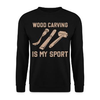 Ice Carving Chain Saw - Ice Carving Is My Sport - Unisex Pullover - Schwarz - Vorne - Alina (178cm) & Michal (187cm)