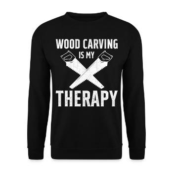 Ice Carving Chain Saw - Ice Carving Is My Therapy - Unisex Sweatshirt - black - Front - Alina (178cm) & Michal (187cm)