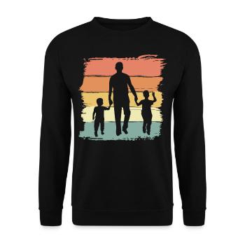 Father's Day retro vintage - Unisex Sweatshirt - black - Front - Alina (178cm) & Michal (187cm)