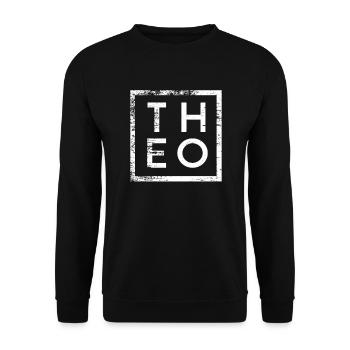 Theo Minimalismus - Unisex Pullover - Schwarz - Vorne - Alina (178cm) & Michal (187cm)