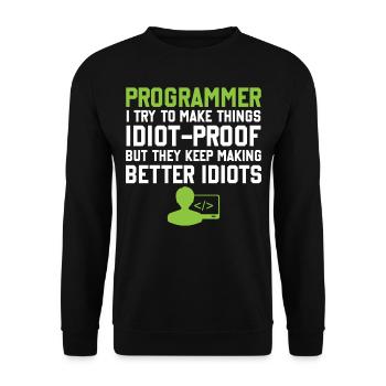 Programmation Slogan Développeur logiciel Informatique Eng - Sweat-shirt Unisexe - noir - Devant - Alina (178cm) & Michal (187cm)