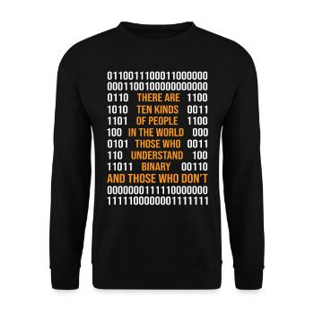 Programming Binary Code There Are 10 Kinds Of Peop - Unisex Pullover - Schwarz - Vorne - Alina (178cm) & Michal (187cm)
