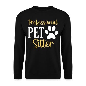 Pet Sitters Animaux Chien Chat Professionnel Animaux de compagnie Customs - Sweat-shirt Unisexe - noir - Devant - Alina (178cm) & Michal (187cm)