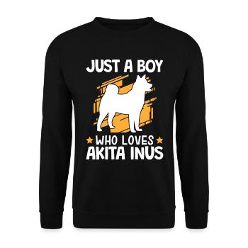 Le garçon de l’Akita Inu aime le Spitz japonais - Sweat-shirt Unisexe - noir - Devant - Alina (178cm) & Michal (187cm)