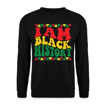 Je suis le Mois de l’histoire des Noirs Fier Afro-Américain - Sweat-shirt Unisexe - noir - Devant - Alina (178cm) & Michal (187cm)