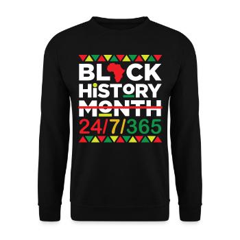 Mois de l’histoire des Noirs Fier Afro-Américain 24/7/36 - Sweat-shirt Unisexe - noir - Devant - Alina (178cm) & Michal (187cm)