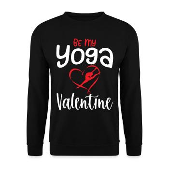 Saint-Valentin Yoga Dire Be My Yoga Valentine - Sweat-shirt Unisexe - noir - Devant - Alina (178cm) & Michal (187cm)