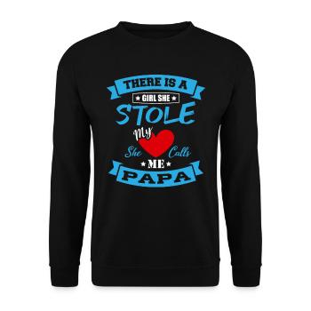 Il ya une fille qu'elle a volé mon cœur, elle - Sweat-shirt Unisexe - noir - Devant - Alina (178cm) & Michal (187cm)