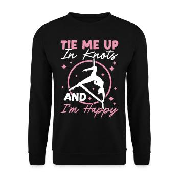 Aerialist - Aerial Yoga und Aerial Silk Akrobatik - Unisex Pullover - Schwarz - Vorne - Alina (178cm) & Michal (187cm)