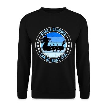 Dragon Boat Racing Boat-iful Drummer - Unisex Pullover - Schwarz - Vorne - Alina (178cm) & Michal (187cm)